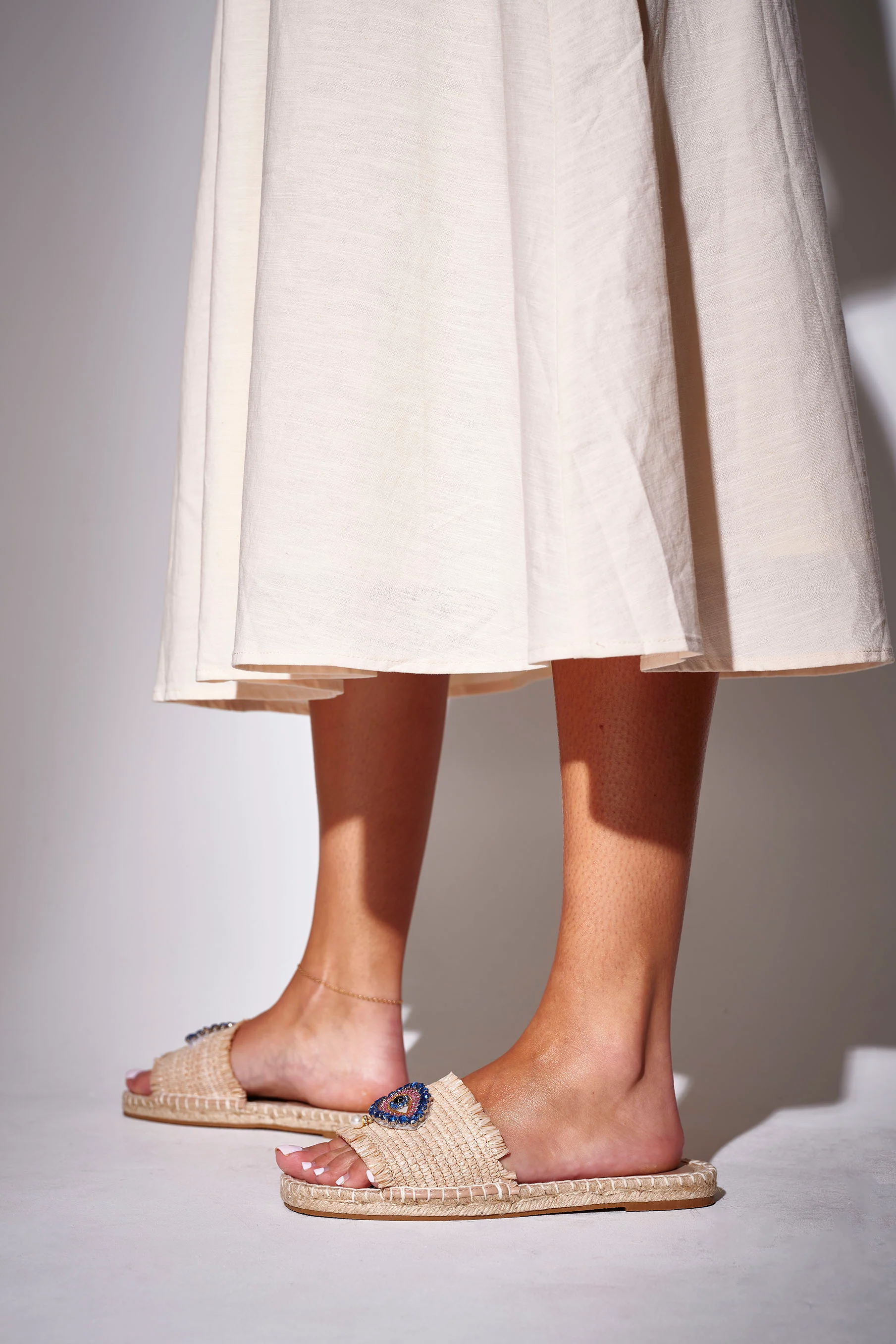 Blue Evil Eye Embellished Woven Slider - Image 3