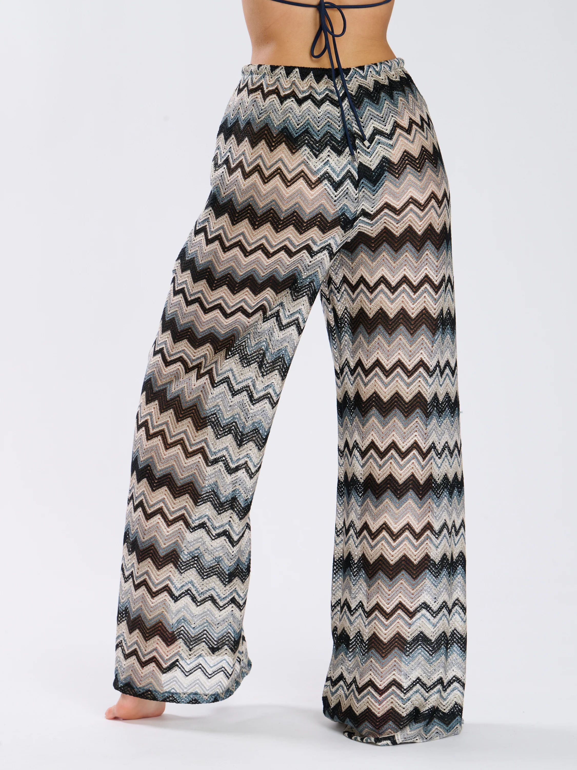 Praya Beach Trousers in Navy Crochet - Image 4