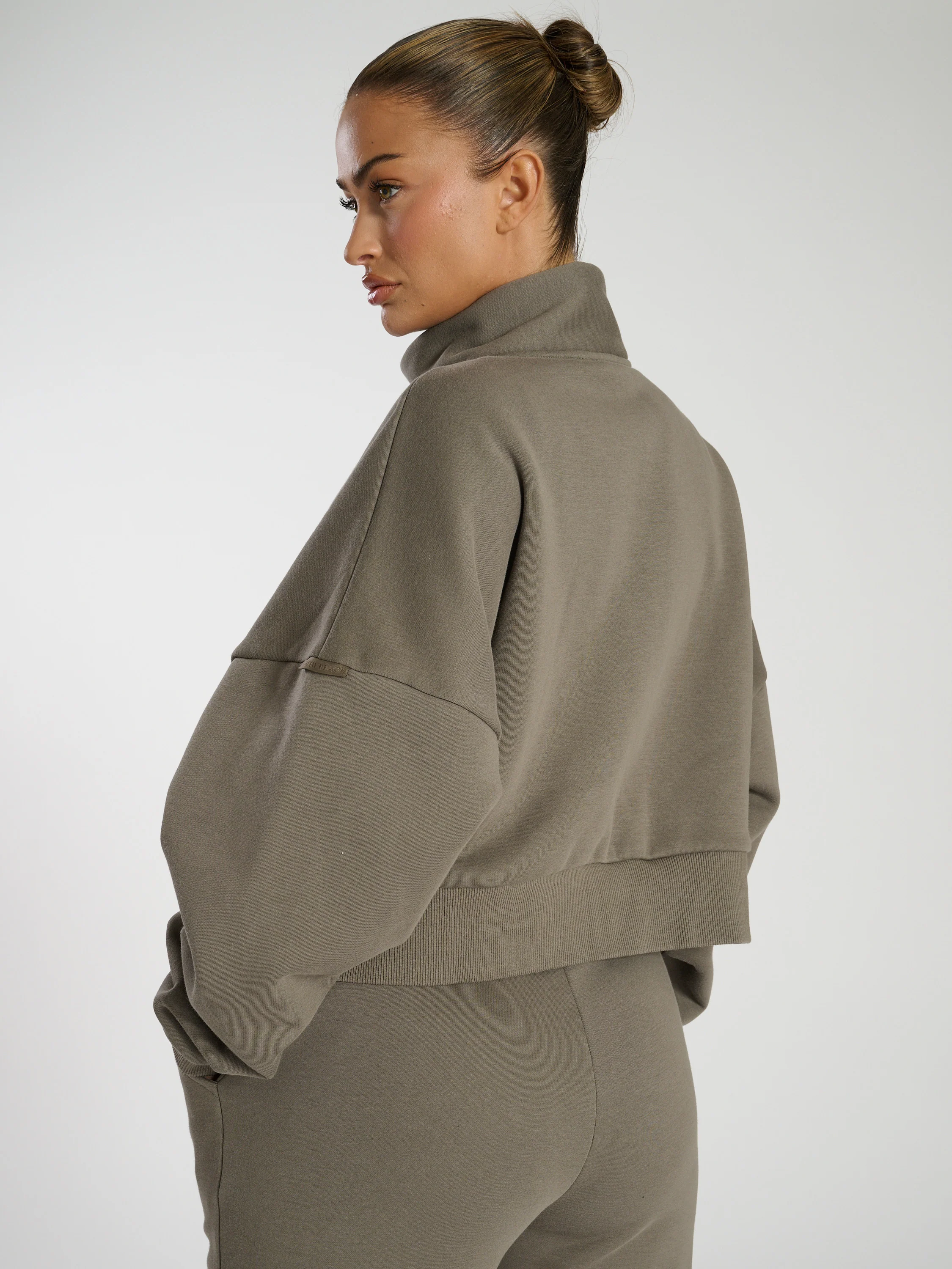 Funnel Jacket in Khaki - Image 5