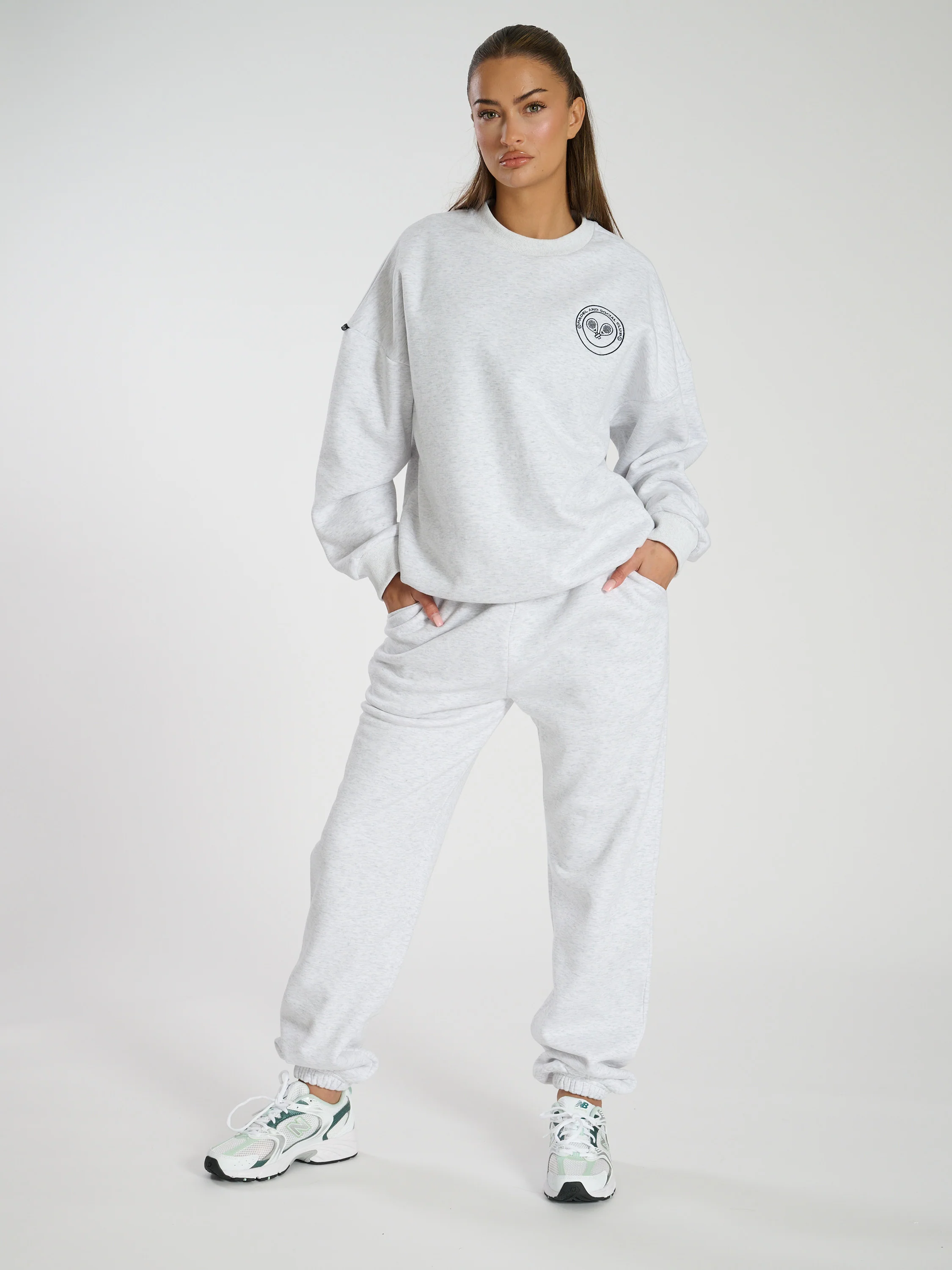 Lax Cuffed Joggers in Soft Grey - Image 3