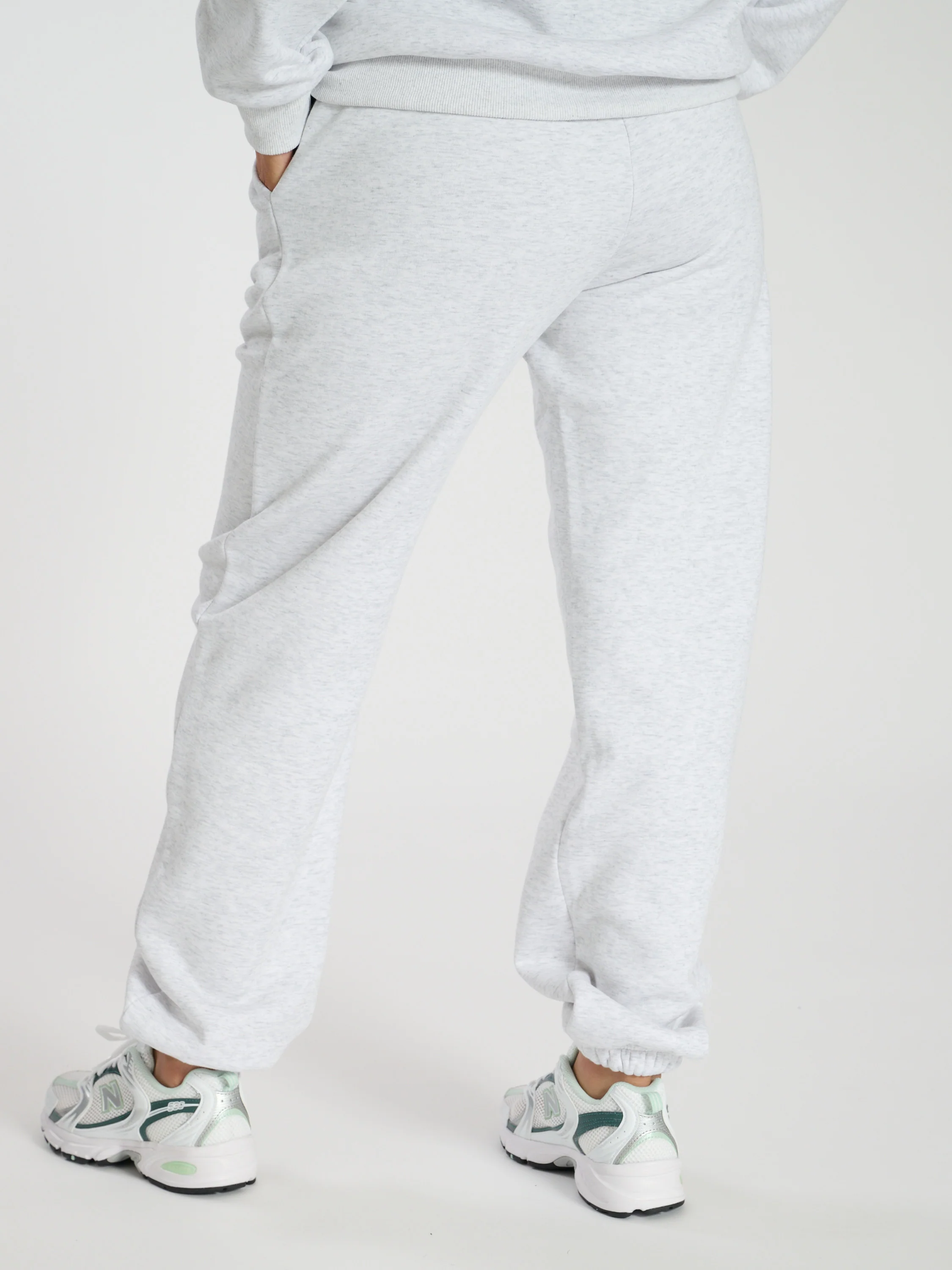 Lax Cuffed Joggers in Soft Grey - Image 4