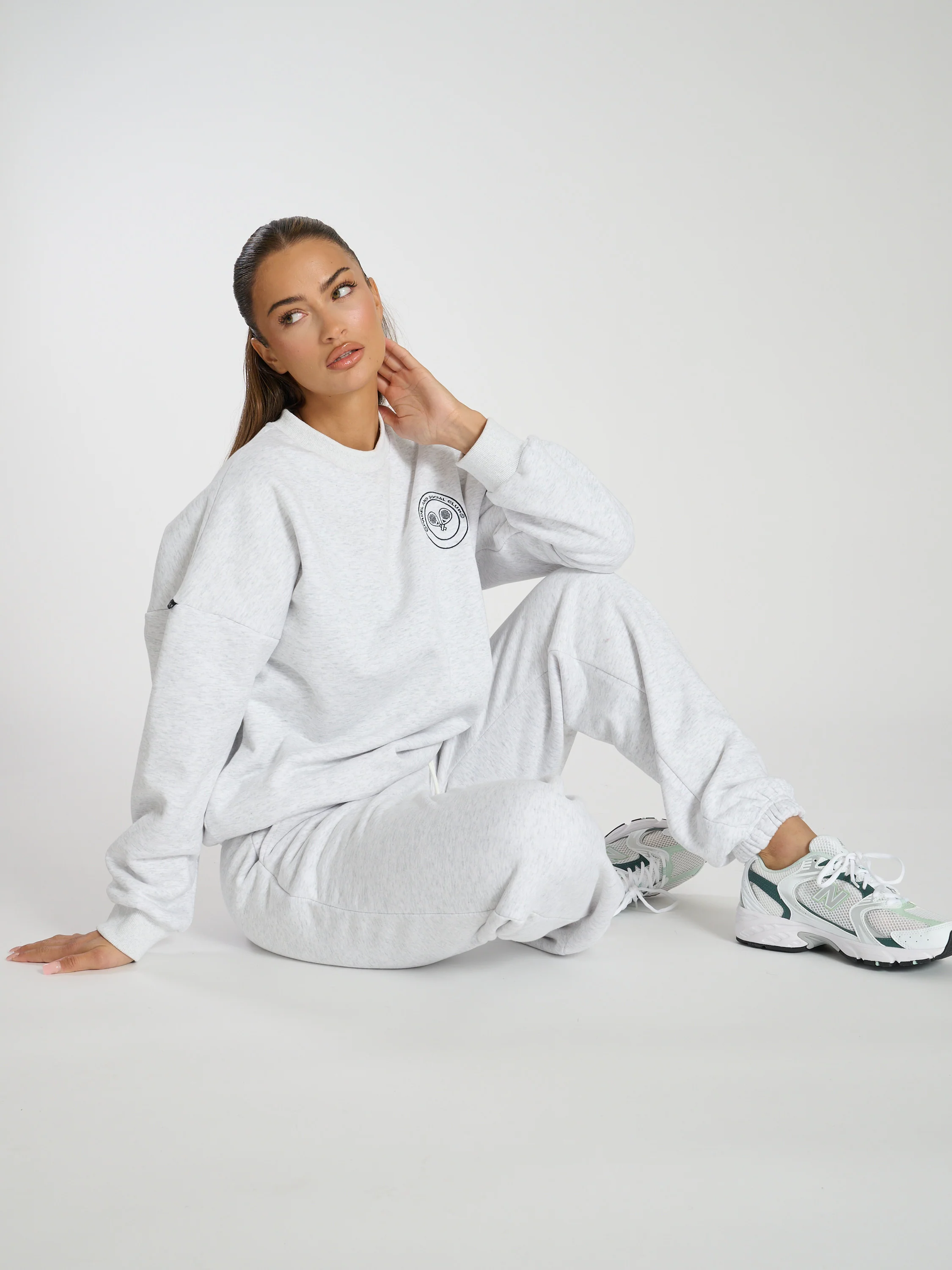 Lax Cuffed Joggers in Soft Grey - Image 5