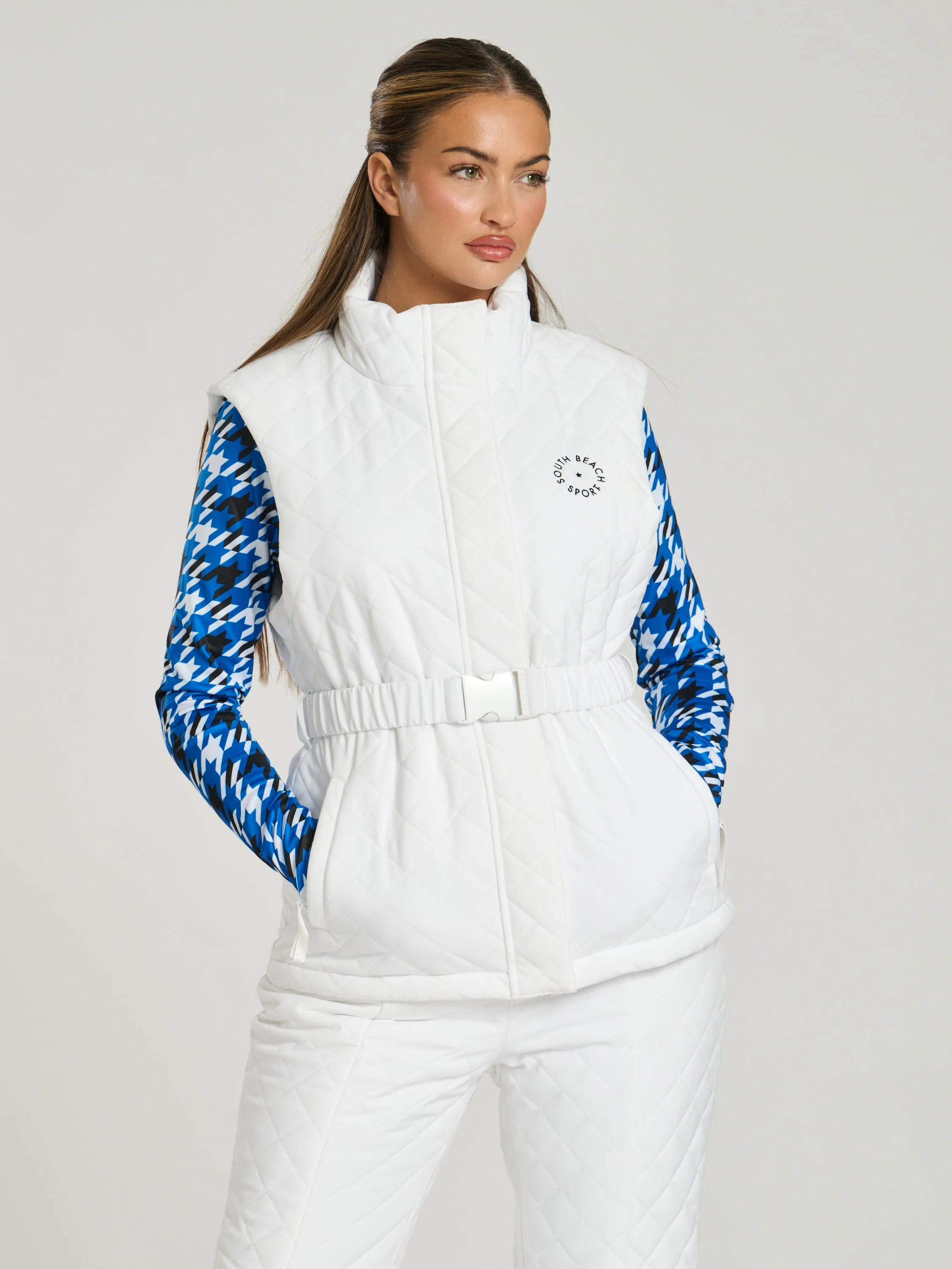 Peak Padded Gilet in Snow White - Image 3