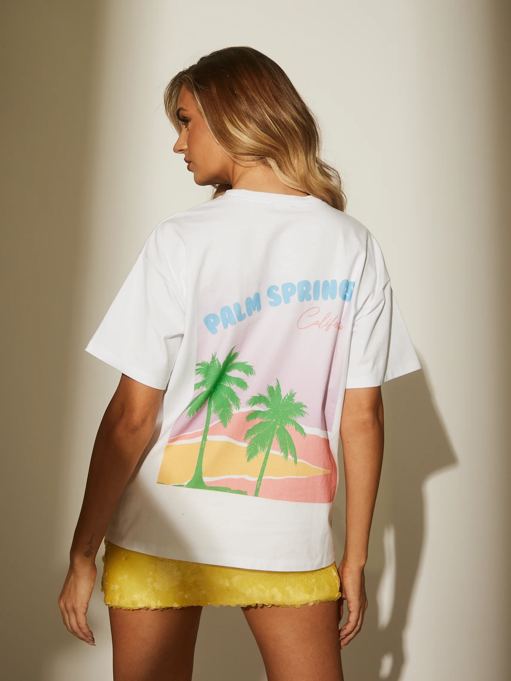 Palm Springs Oversized Tee in White - Image 4